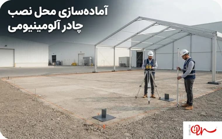 آماده‌سازی محل نصب چادر آلومینیومی؛ زیرسازی و مهار سازه